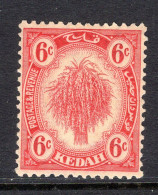 Malaysian States - Kedah - 1922-40 Rice & Ploughing - 6c Carmine HM (SG 56) - Kedah