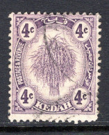 Malaysian States - Kedah - 1922-40 Rice & Ploughing - 4c Violet Used (SG 54) - Kedah