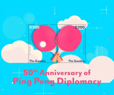 GAMBIA 2023 MNH 50th Anniversary Of Ping-Pong Diplomacy (2306) S/S – OFFICIAL ISSUE – DHQ2425 - Tenis De Mesa