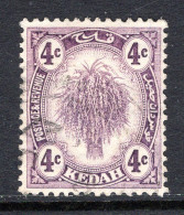 Malaysian States - Kedah - 1922-40 Rice & Ploughing - 4c Violet Used (SG 54) - Kedah