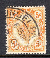 Malaysian States - Kedah - 1922-40 Rice & Ploughing - 5c Yellow Used (SG 55) - Kedah