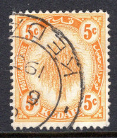 Malaysian States - Kedah - 1922-40 Rice & Ploughing - 5c Yellow Used (SG 55) - Kedah