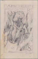 TOGO Poste MAQ - 258, Maquette Originale (légende Cameroun Pour Togo), Au Crayon (215 X 130), Signée: Cottet: 8f. Insect - Sonstige & Ohne Zuordnung