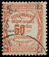 FRANCE Taxe O - 47, Bon Exemplaire: 50c. Rouge - Cote: 70 - 1859-1959 Gebraucht