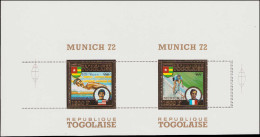 TOGO Blocs Feuillets ** - 66B/C, Or, Se Tenant Sur Un Grand Bloc (non Répertorié), Double Dentelure Verticale 1500f. Jeu - Sonstige & Ohne Zuordnung