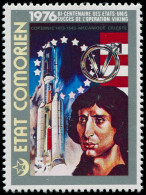 COMORES Poste ** - 162, Sans Impression Du Noir (légende Inférieure) (+ Normal): 5f. Copernic, Bicentenaire USA - Otros & Sin Clasificación