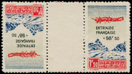 MAROC Poste Aérienne ** - 56a, Paire Tête-bêche Interpanneau (Maury) - Cote: 175 - Other & Unclassified