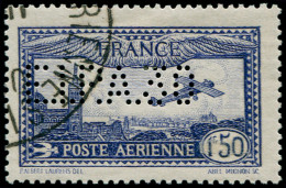 FRANCE Poste Aérienne O - 6c, Perforé "EIPA", Cachet Spécial, Avec Gomme: 1.50f. Bleu - Cote: 450 - 1927-1959 Gebraucht