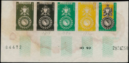 ALGERIE Poste (*) - Maury 363A, Non émis (légende Et Faciale Non émise, 1958), Bande De 5 Essais De Couleurs Différents  - Altri & Non Classificati