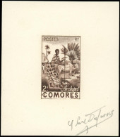 COMORES Poste EPA - 4, épreuve D'artiste En Brun, Signée: 2f. Femme Et Palmier - Otros & Sin Clasificación