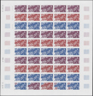 FRANCE Essais De Couleurs ** - 2201, Feuille Complète De 50 Essais De Couleurs, Dont 5 Polychromes, Cd 11/12/81: Baden-P - Altri & Non Classificati