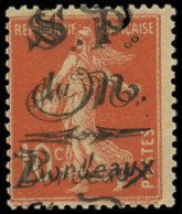 FRANCE Monténégro & Bordeaux ** - 2, Double Surcharge, Signé Calves: 10c. Rouge (Spink) - Cote: 150 - Guerre (timbres De)