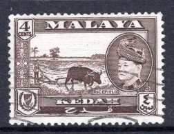 Malaysian States - Kedah - 1957 Pictorials - Sultan Badlishah - 4c Ricefield Used (SG 94) - Kedah