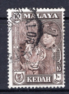 Malaysian States - Kedah - 1957 Pictorials - Sultan Badlishah - 10c Tiger Used (SG 97) - Kedah