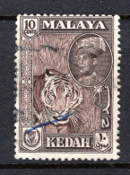 Malaysian States - Kedah - 1959-62 Pictorials - New Sultan - 10c Tiger - Brown - Used (SG 109) - Kedah