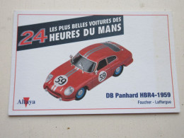 AUTO CARTE 24h Du MANS 1959 DB PANHARD HBR4 - FAUCHER LAFFARGUE - Andere