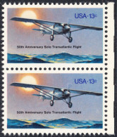 !a! USA Sc# 1710 MNH Vert.PAIR W/ Right Margins - Lindbergh Flight - Neufs