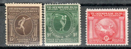 BELGIQUE : 179-81 **  MNH – Jeux Olympiques Anvers Antwerpen 1920 - Ungebraucht