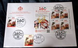 VATICAN, ITALY, SMOM 2024, 160 ANNI CROCE ROSSA ITALIANA JOINT FDC - Unused Stamps