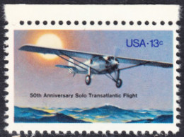 !a! USA Sc# 1710 MNH SINGLE W/ Top Margin - Lindbergh Flight - Neufs