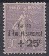 FRANCE CAISSE AMORTISSEMENT N° 276 NEUF (**) GOMME NON D'ORIGINE SANS CHARNIERE - 1927-31 Caisse D'Amortissement