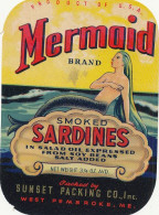 S 430 / ETIQUETTE -  SARDINES   MERMAID  SMOKED SARDINES - Autres & Non Classés