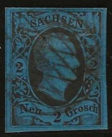 Sachsen   .  Michel .   5  (2 Scans) . Dünne Stelle    .  '51-'55    .  O  .    Gestempelt - Saxony