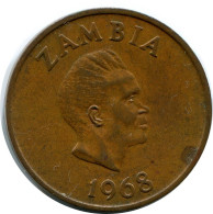 2 NGWEE 1968 ZAMBIA Coin #AP966.U.A - Zambia