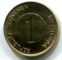 1 TOLAR 2001 SLOWENIEN SLOVENIA UNC Fish Münze #W11048.D.A - Slovenië