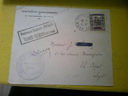 WWII 1944 Par Avion De TUNIS Sebha Fezzan PREMIER SERVICE AVION  GOUVERNEUR MILITAIRE POSTE MILITAIRE 560 - Storia Postale