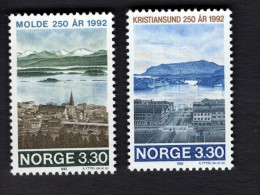 2051181752  1992 SCOTT 1026 1027 (XX)  POSTFRIS  MINT NEVER HINGED - KRISTIANSUND - 250TH ANNIV - Unused Stamps