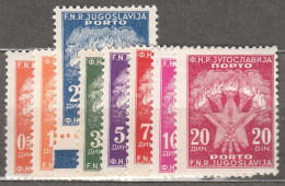Yugoslavia Republic 1946 Porto Mi#89-96 Mint Never Hinged - Ungebraucht