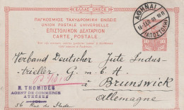 Grèce Entier Postal Pour L'Allemagne 1909 - Postwaardestukken