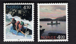 2051200235  1993 SCOTT 1036 1037 (XX)  POSTFRIS  MINT NEVER HINGED - NORDEN -  CANOE ON LAKE - RIVER RAFTING - Unused Stamps