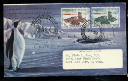 Poste Rurale ( ANTARCTIQUE:  N°1030/31 Obl. 05/01/1958 Pour USA  Via BXL 16/03/58 - Landpost (Ruralpost)