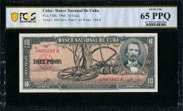 CUBA 10 PESOS 1960 PCGS65 - Cuba