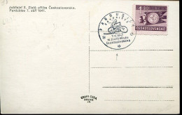 X1413 Ceskoslovensko, Card 1947 Pardubice, Campionato Motociclistico - Motorbikes