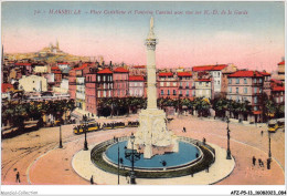 AFZP5-13-0389 - MARSEILLE - Place Castellane Et Fontaine Cantini Avec Vue Sur Notre-dame De La Garde - Castellane, Prado, Menpenti, Rouet