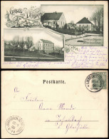 Ansichtskarte Döbra-Liebstadt 2 Bild Kirche, Gasthaus Erbgericht 1900 - Liebstadt