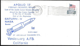 US Space Cover 1972. "Apollo 17" Launch. Vandenberg AFB - Verenigde Staten