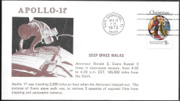 US Space Cover 1972. "Apollo 17" Deep Space Walk By Evans - Verenigde Staten