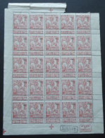 BELGIQUE N°98 Bloc De 25 MNH** - 1910-1911 Caritas