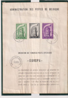 Enveloppe De Belgique De 1956 Europa YT 994 995 - Herdenkingsdocumenten