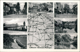 Medingen-Bad Bevensen Mehrbild-AK Umgebungskarte Mit Strassen, Kloster Uvm. 1955 - Bad Bevensen