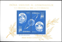 Romania Space S/ Sheet 1963 MNH. Bykovsky Tereshkova "Vostok 5" "Vostok 6" - Europa