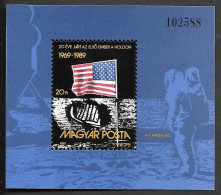 Hungary Space S/ Sheet 1989 MNH. "Apollo 11" 1st Man On The Moon. Neil Armstrong - Europe