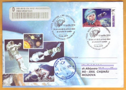 2016  Moldova Moldavie Moldau Private FDC 55 Years.  Gagarin. Overprint New Par 11 Lei  Space - Europa