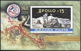Hungary Space S/ Sheet 1971 MNH. "Apollo 15" Lunar Rover - Europa