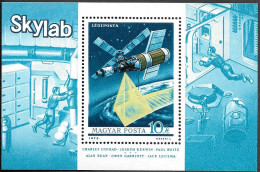 Hungary Space S/ Sheet 1973 MNH. Orbital Station "Skylab" - Europe