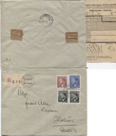 Böhmen Und Mähren Nusslau Provisorischer Einschreibezettel OHNE Ortsname Brief 20.1.44 - Brieven En Documenten
